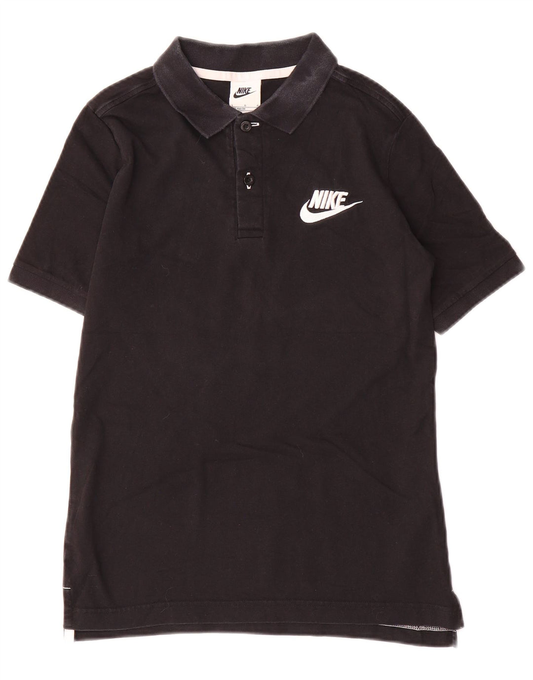 Nike Poloshirt für Jungen, 12–13 Jahre, groß, aus schwarzer Baumwolle