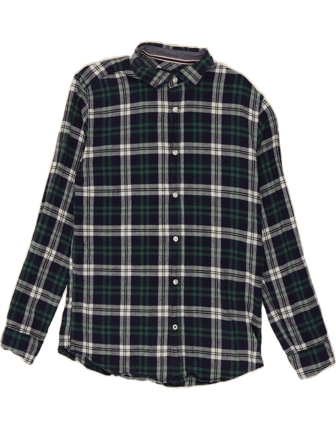 JACK & JONES Mens Flannel Shirt Large Navy Blue Check Cotton Vintage Jack & Jones and Second-Hand Jack & Jones from Messina Hembry 