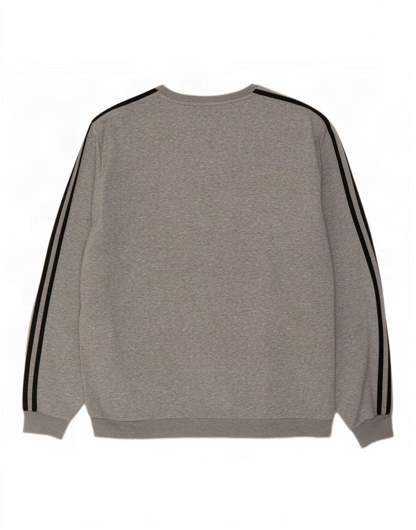 Adidas Herren Sweatshirt Pullover XL Grau gefleckte Baumwolle