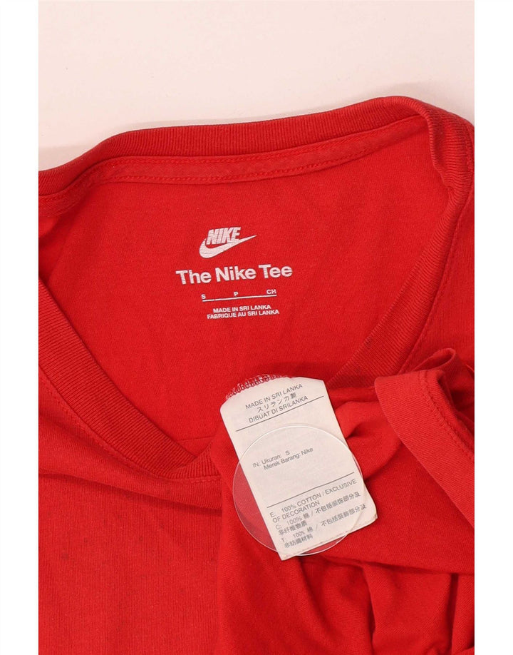 Nike Herren T-Shirt Top Small Rot Baumwolle