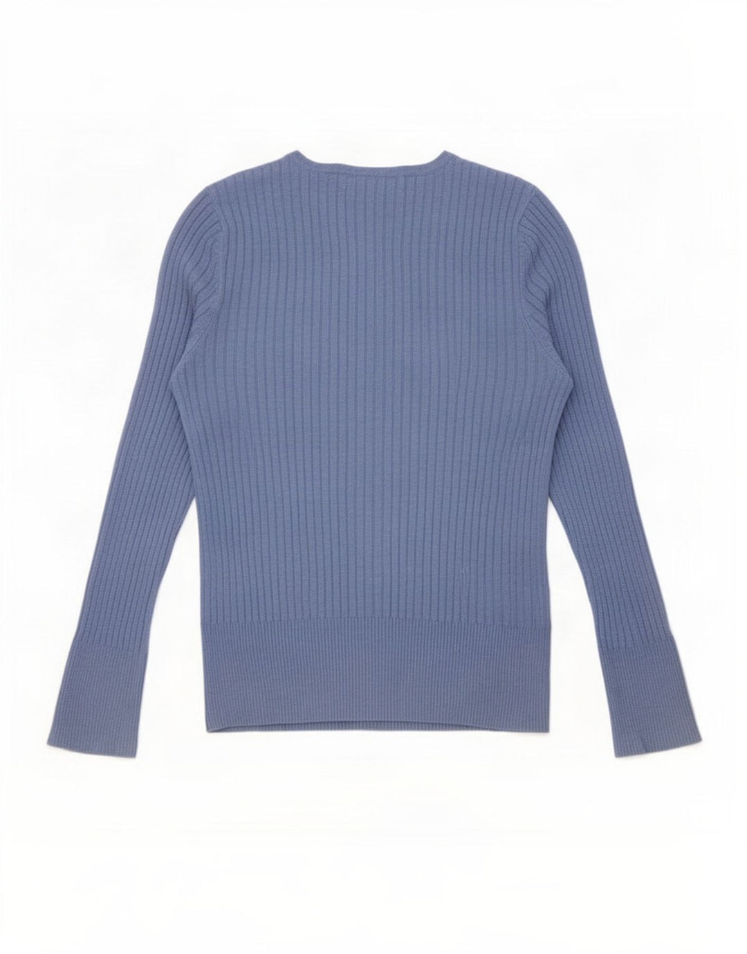 Marks & Spencer Damen Regular Top Langarm UK 12 Mittelblaue Viskose