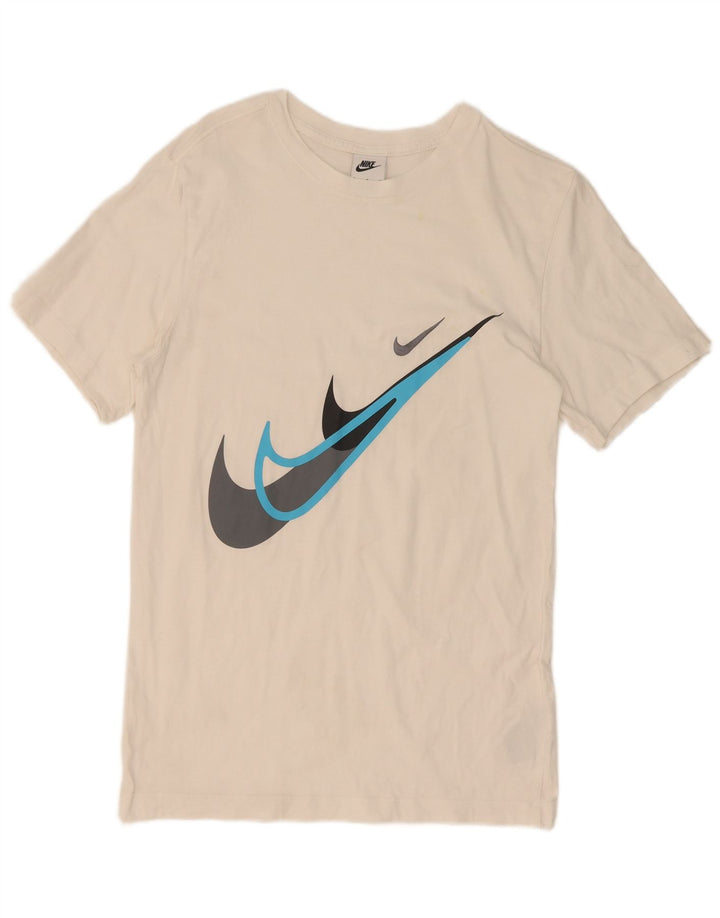 Nike Herren-T-Shirt mit Grafik, Größe S, weiße Baumwolle