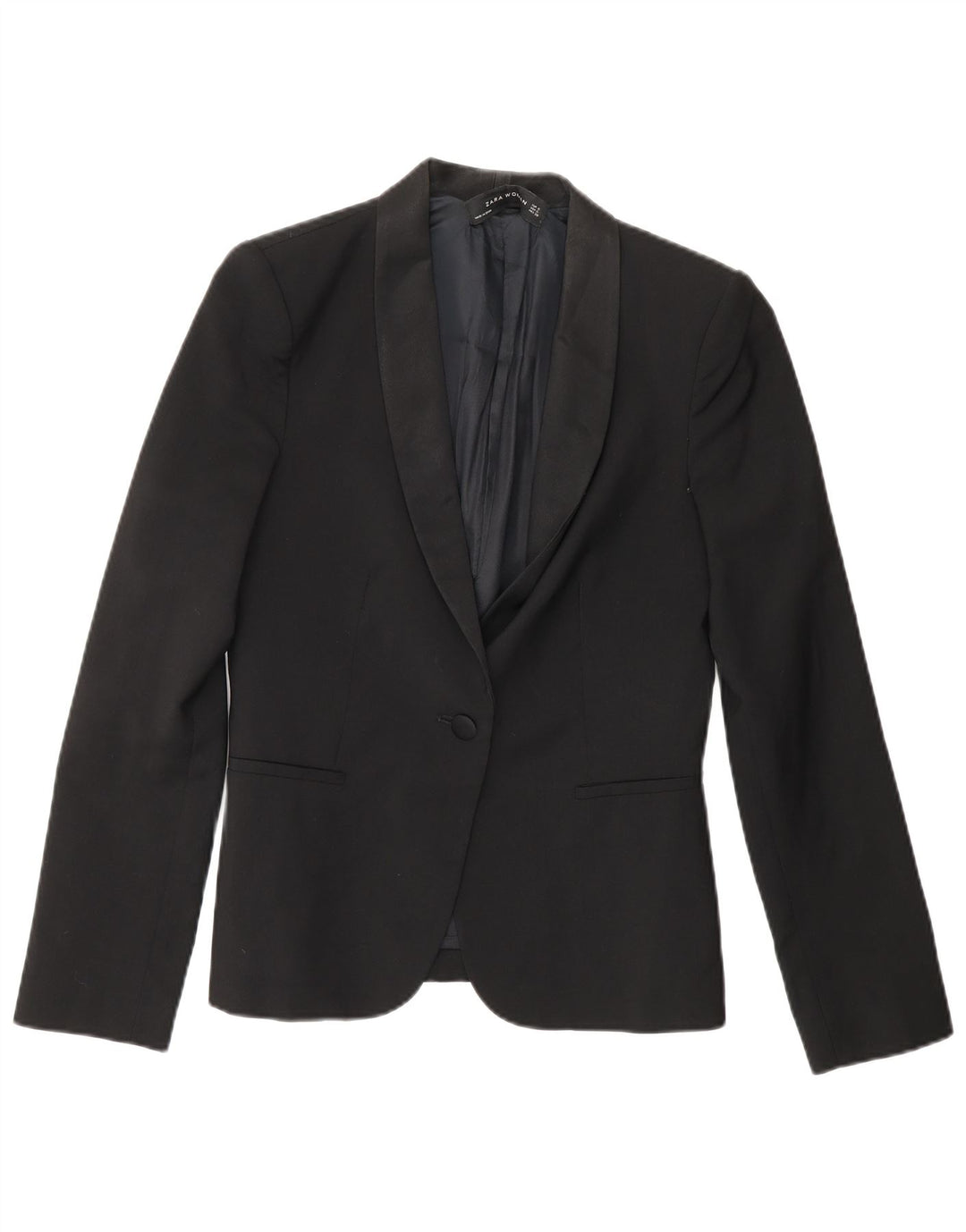 Zara Damen 1-Knopf-Blazerjacke UK 10 Small Schwarz