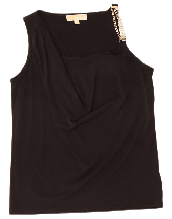 Michael Kors Damen Ärmelloses Weste-Top UK 12 Medium Schwarz Polyester