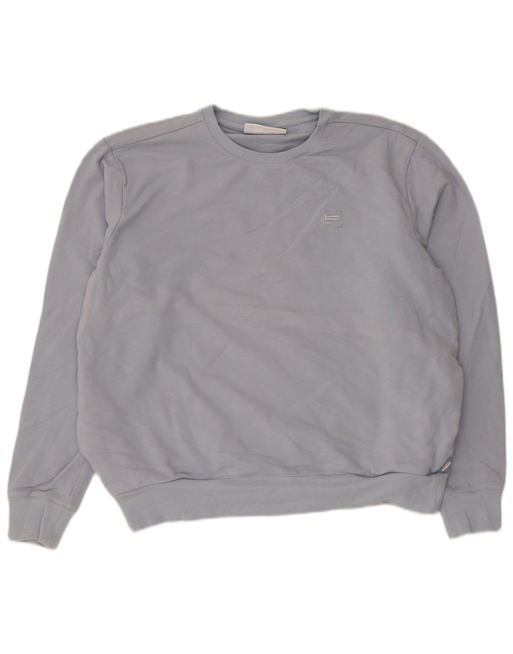 Fila Damen Sweatshirt Pullover UK 16 Large Blaue Baumwolle