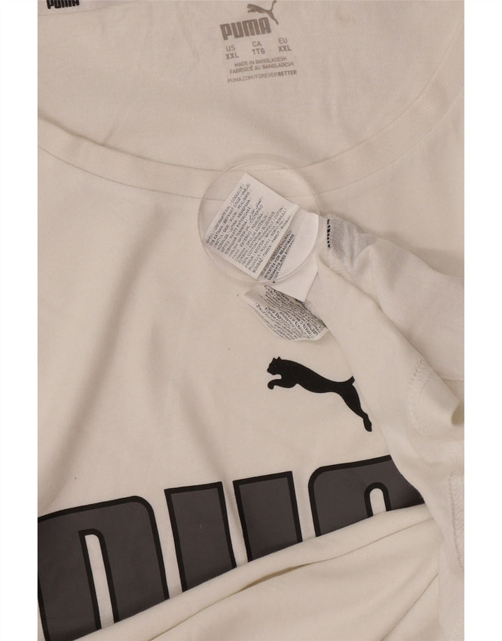 Puma Herren Grafik T-Shirt Top 2XL Weiße Baumwolle