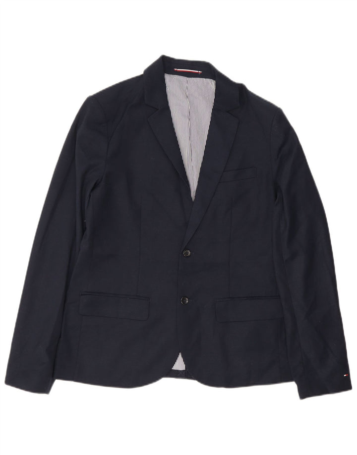 Tommy Hilfiger Jungen-Blazer mit 2 Knöpfen, 15–16 Jahre, marineblaues Polyester