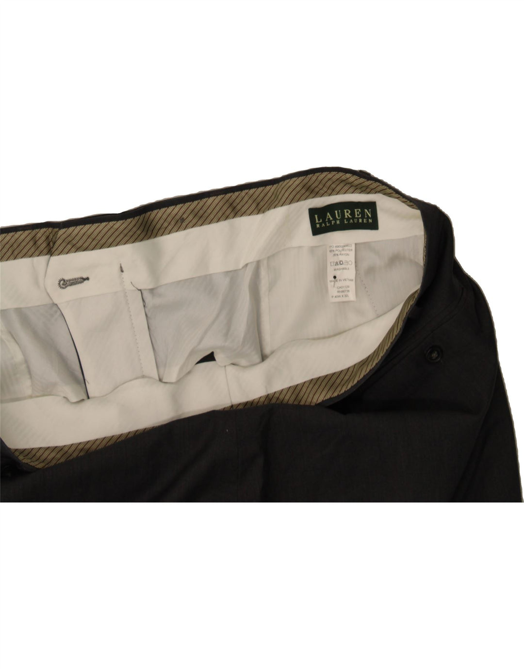 RALPH LAUREN Mens Slim Suit Trousers W40 L32 Grey Polyester Vintage Ralph Lauren and Second-Hand Ralph Lauren from Messina Hembry 