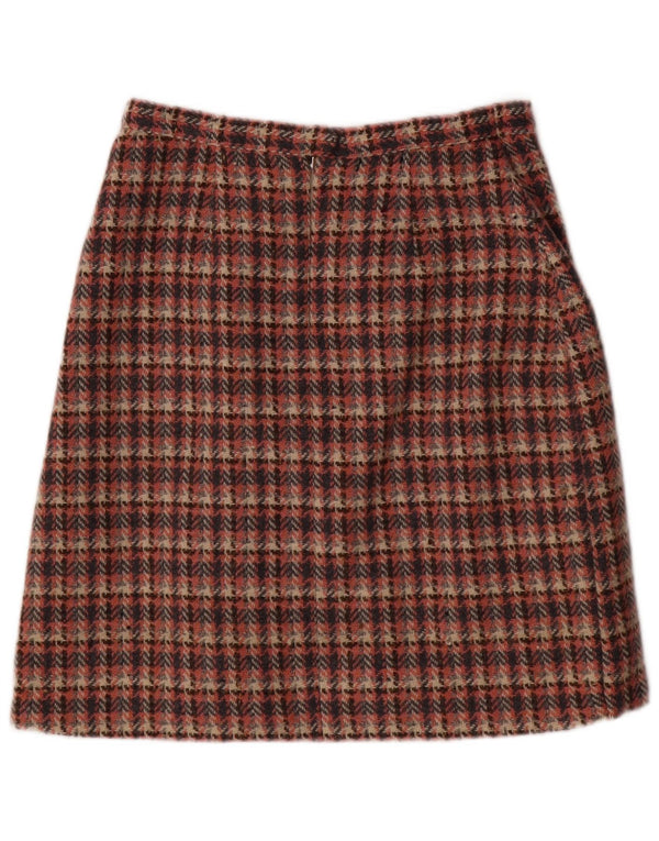 Vintage Damen A-Linienrock EU 38 Medium W28 Pink Houndstooth