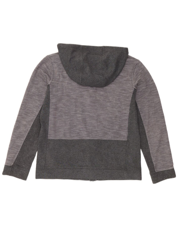 Nike Jungen-Kapuzenpullover mit Reißverschluss, 13–14 Jahre, XL, graue Colourblock-Baumwolle