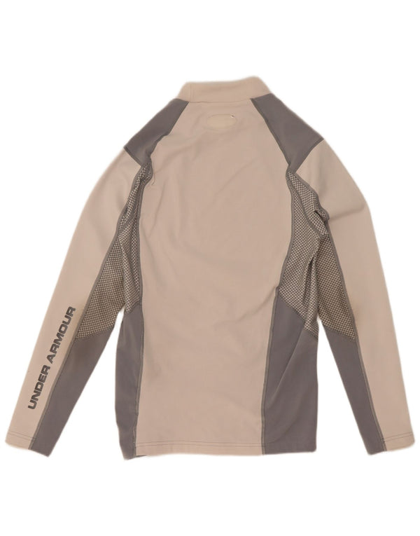 Under Armour Herren Cold Gear Graphic Top Langarm Large Off White