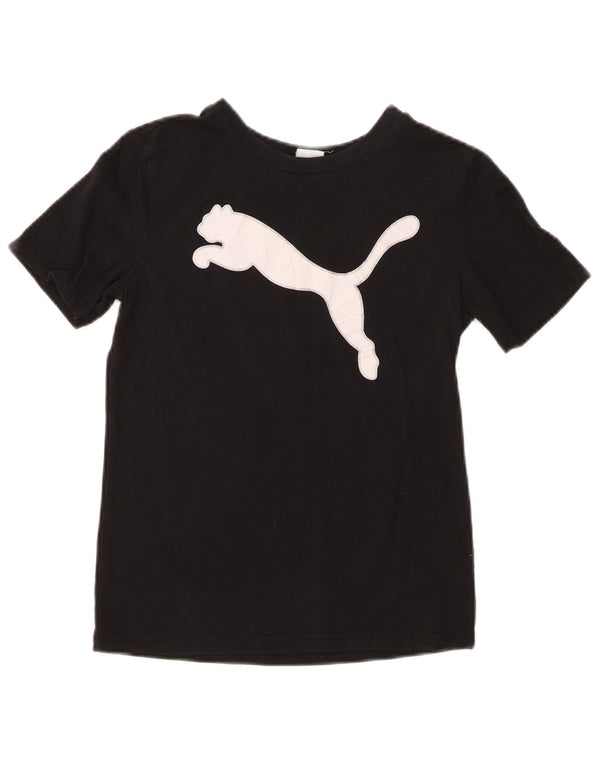 PUMA Mädchen Grafik T-Shirt Top 10–11 Jahre Medium Schwarz Baumwolle