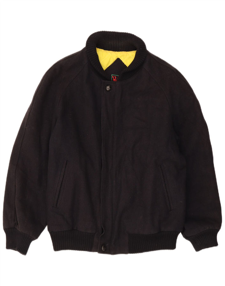 Vintage Herren Bomber Windjacke IT 52 XL Schwarze Wolle