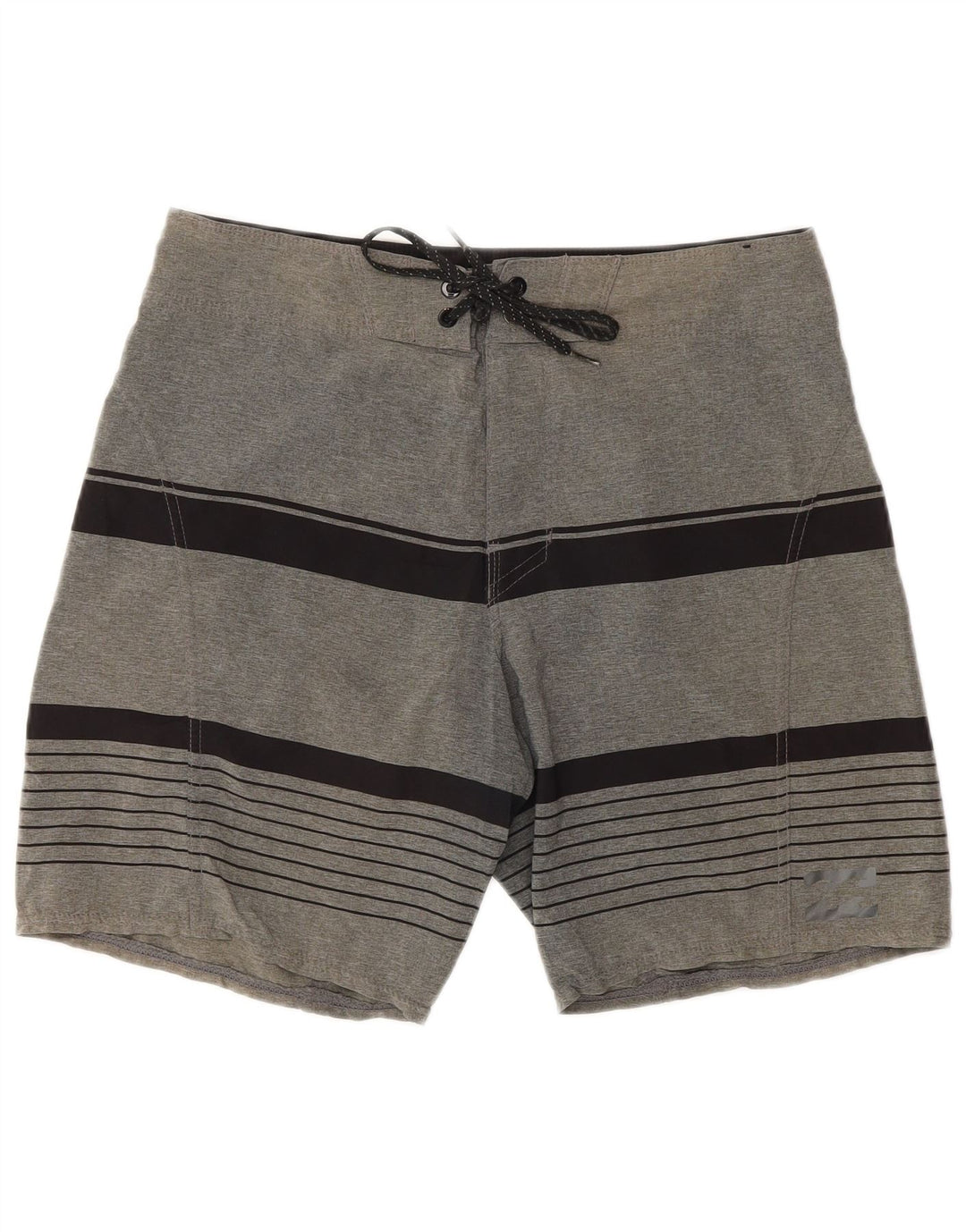 Billabong Herren-Badeshorts aus mittelgrau gestreiftem Polyester