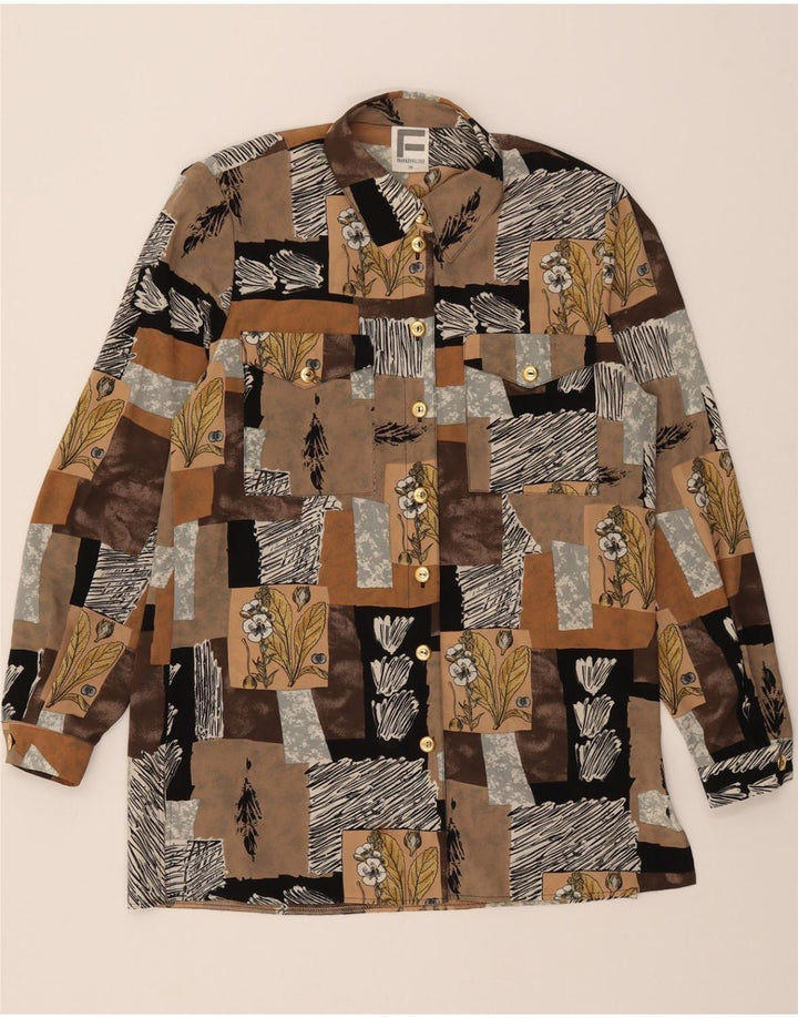 FRANKENWALDER Womens Shirt Dress EU 38 Medium Brown Patchwork Polyester Vintage Frankenwalder and Second-Hand Frankenwalder from Messina Hembry 