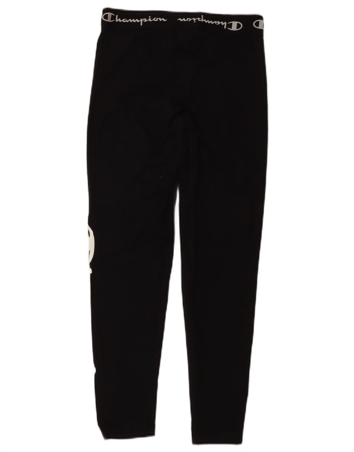CHAMPION Damen Grafik-Leggings UK 4 XS Schwarz Baumwolle