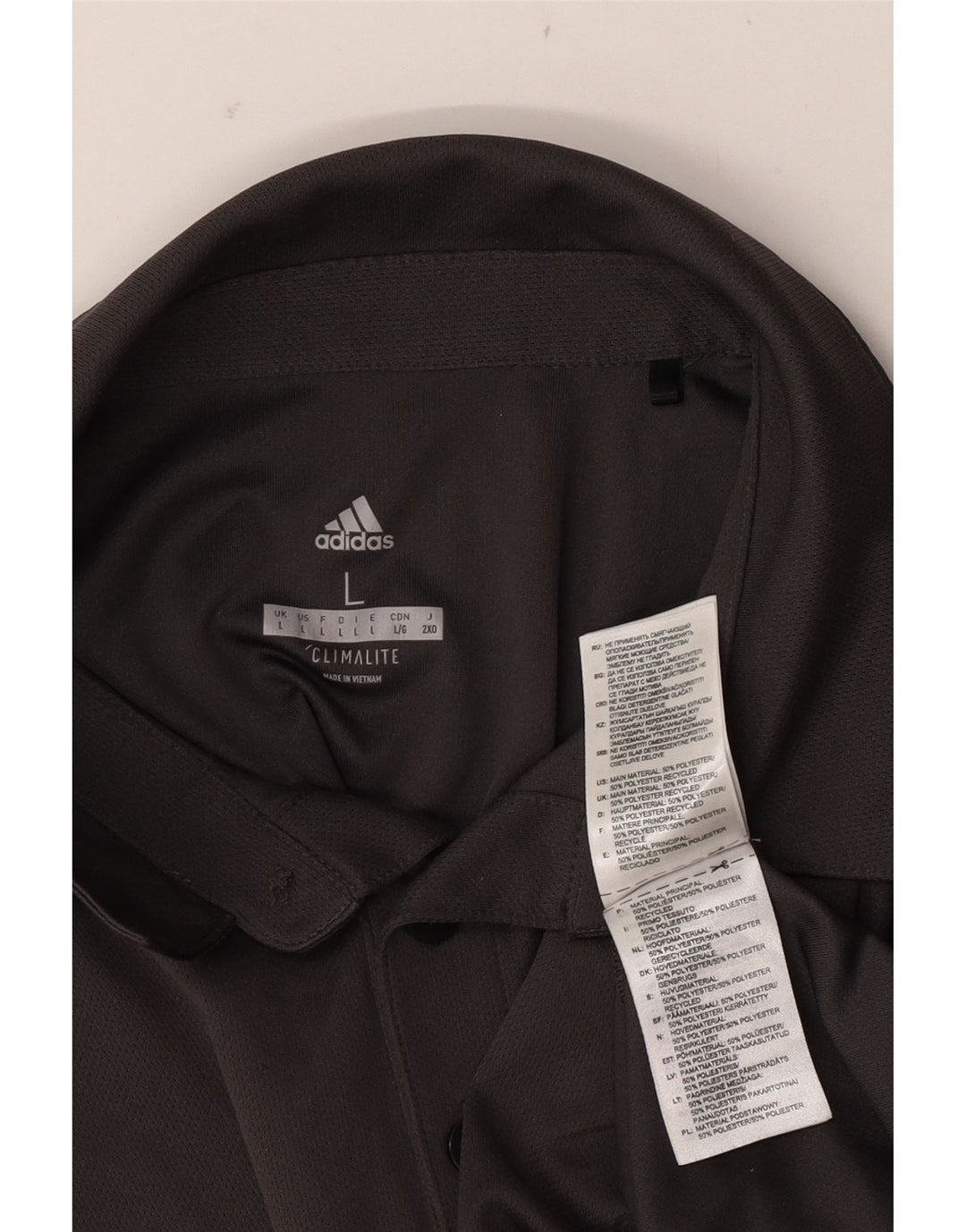 ADIDAS Herren Climalite Poloshirt, großes graues Polyester