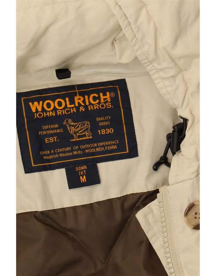 Woolrich Wattierter Damenmantel mit Kapuze UK 14 Medium Off White