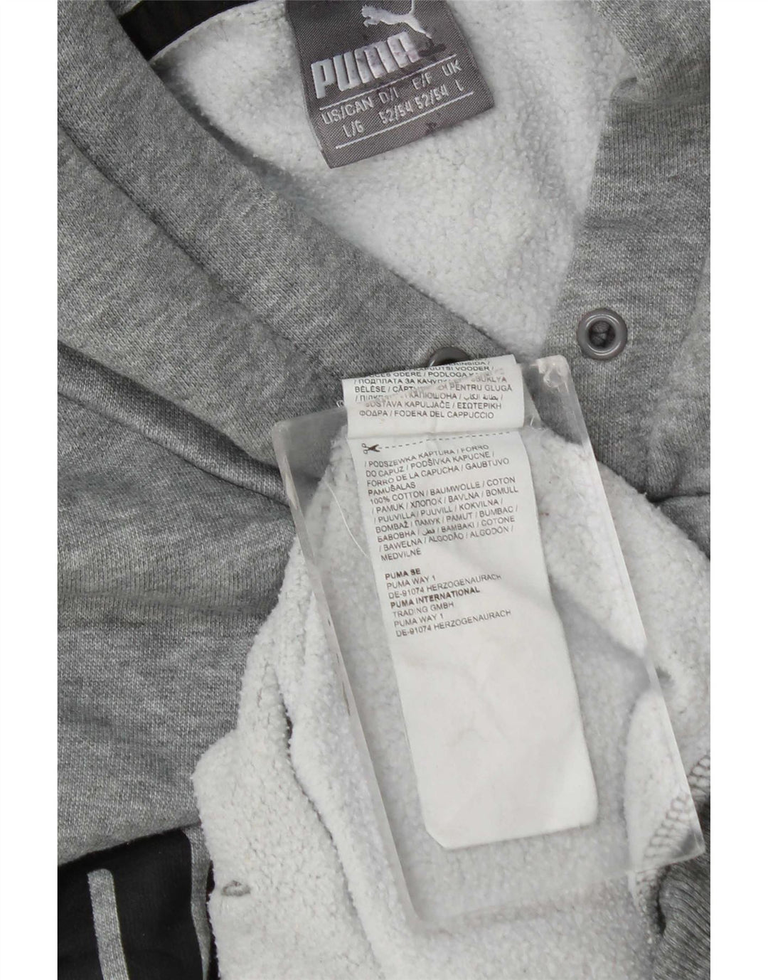 Puma Herren Graphic Hoodie Pullover Große graue Baumwolle