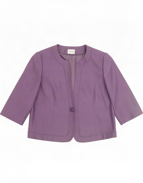 Eastex Damen-Blazerjacke mit 3/4-Ärmeln und 1 Knopf, UK 18, XL, Lila, Viskose