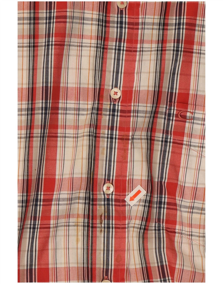 Carrera Herren Kurzarmhemd 2XL rot kariert Baumwolle