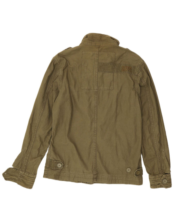 Superdry Herren-Militärjacke, UK 38, mittlere Khaki-Baumwolle