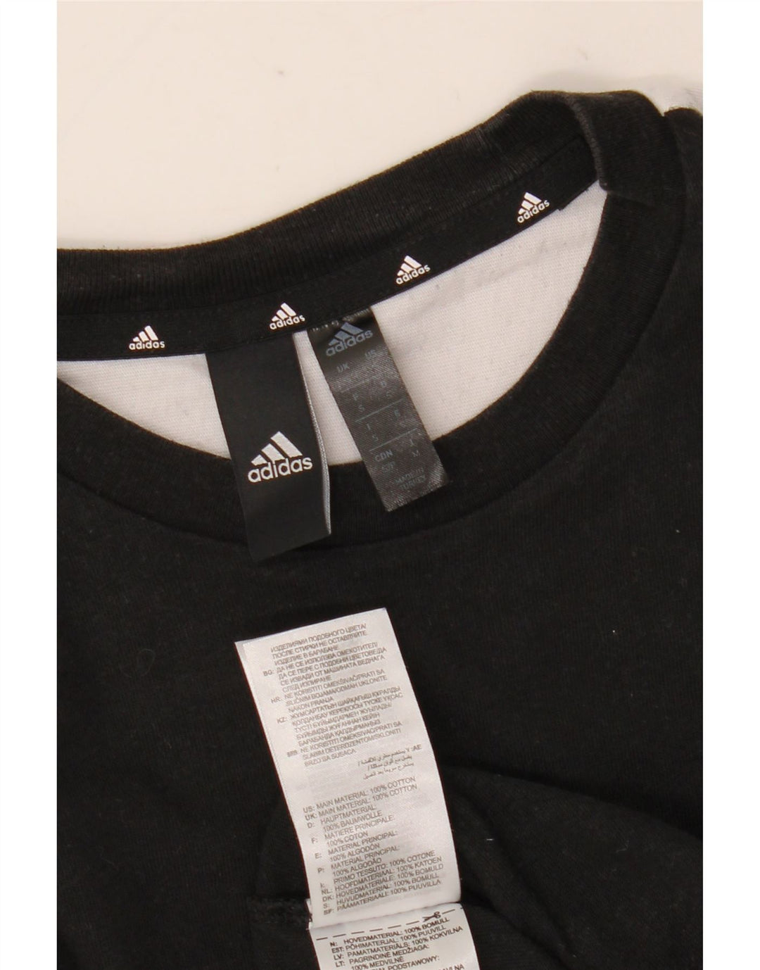 Adidas Herren T-Shirt Top Small Schwarz Colourblock Baumwolle
