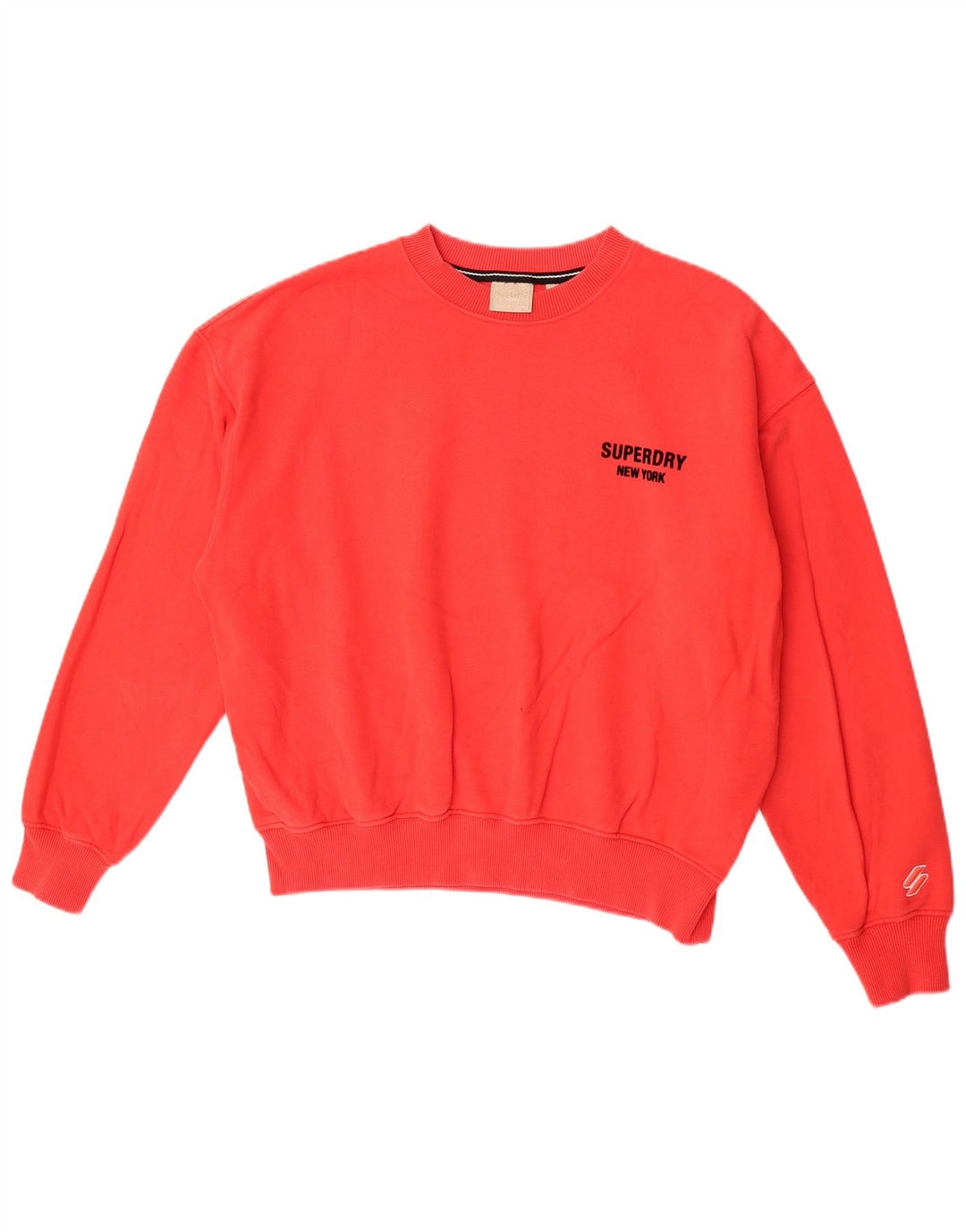 Superdry Damen-Sweatshirt-Pullover in Übergröße, UK-Größe 14, Größe L, Rot, Baumwolle