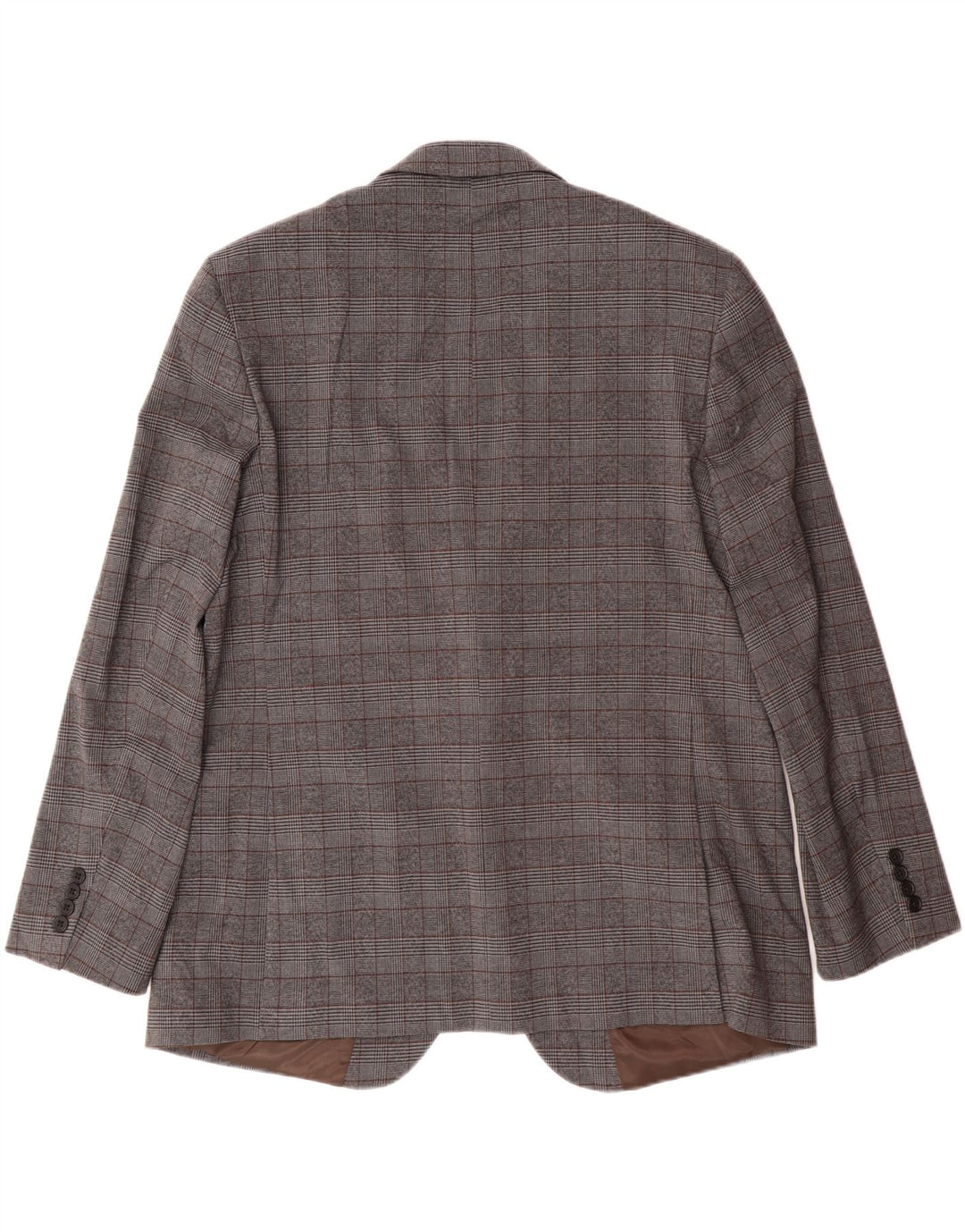 Marks & Spencer Herren-Blazer mit 2 Knöpfen, UK 46 3XL, grau kariertes Polyester