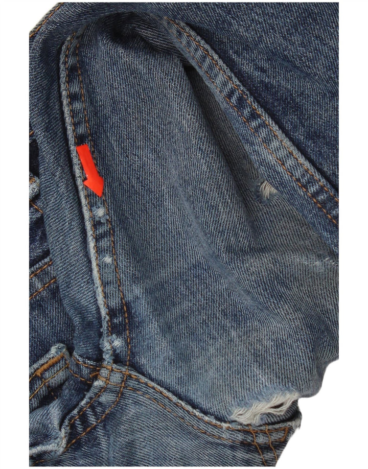 Levi's Herren 505 Distressed Straight Jeans W33 L30 Blaue Baumwolle