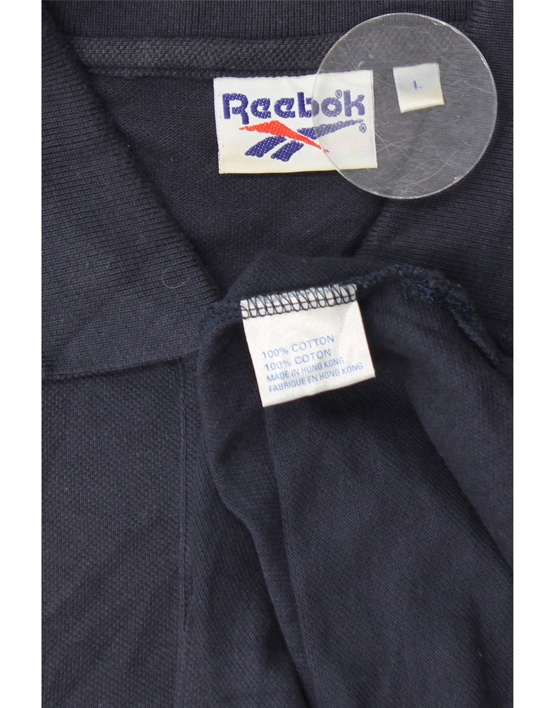 Reebok Herren-Poloshirt, groß, marineblau, Baumwolle