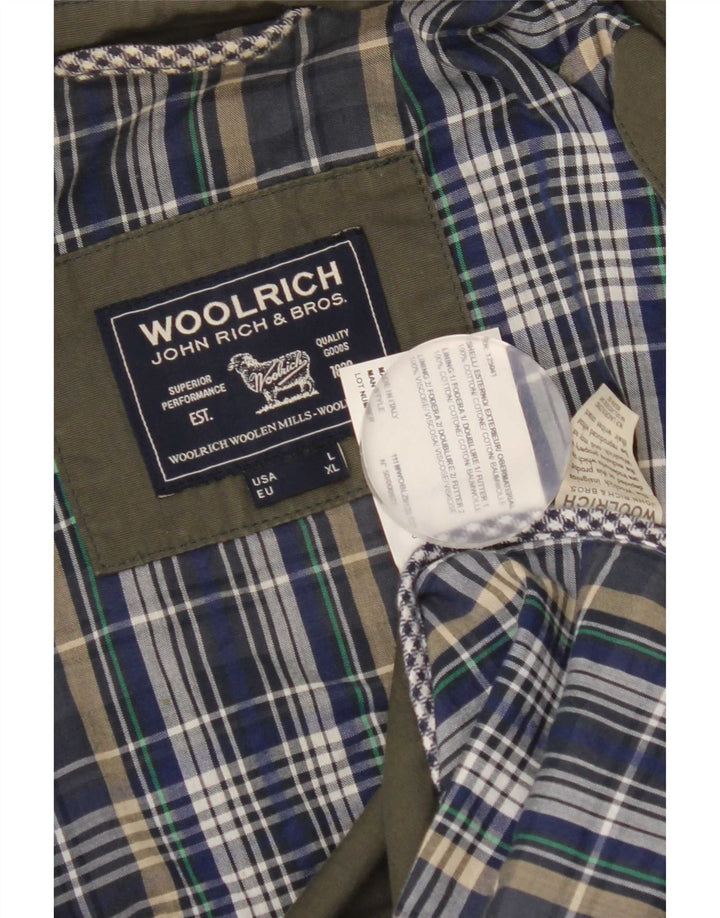 Woolrich Herren-Utility-Jacke UK 40 Large aus grüner Baumwolle