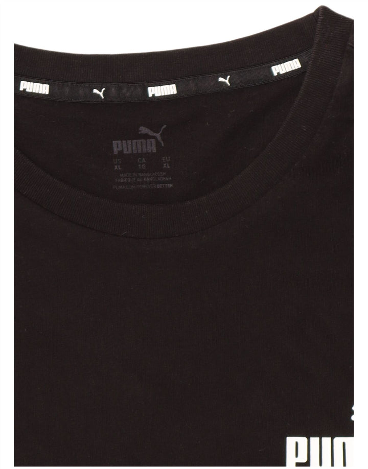 Puma Herren Grafik T-Shirt Top XL Schwarz