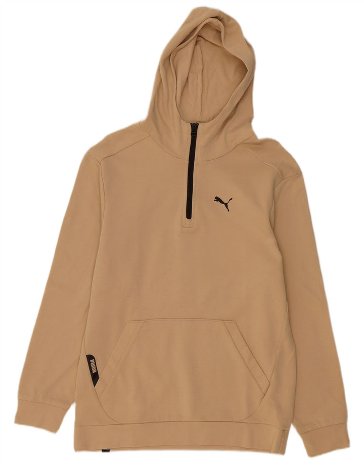 Puma Herren Kapuzenpullover mit Reißverschluss, Größe S, beige, Baumwolle