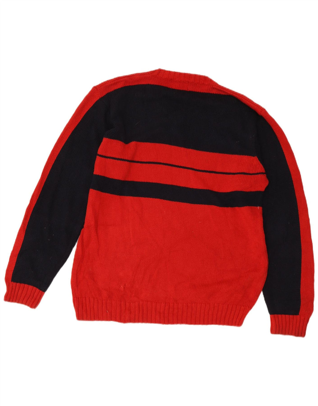 Kappa Herren-Pullover mit V-Ausschnitt aus mittelroter Colourblock-Baumwolle