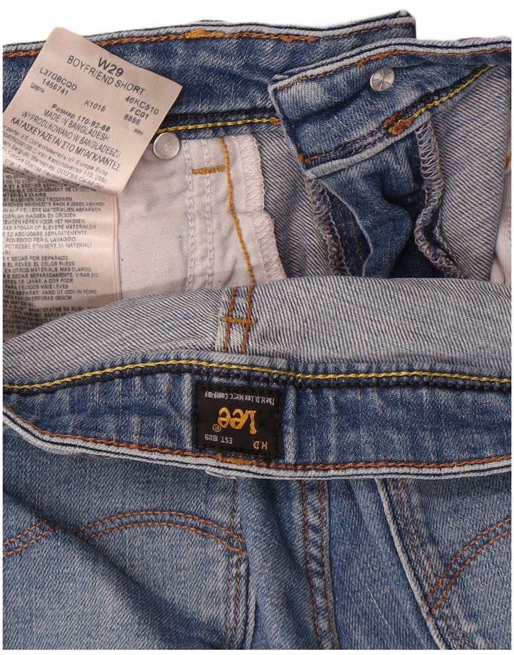 Lee Damen Boyfriend-Jeansshorts W29 mittelblaue Baumwolle
