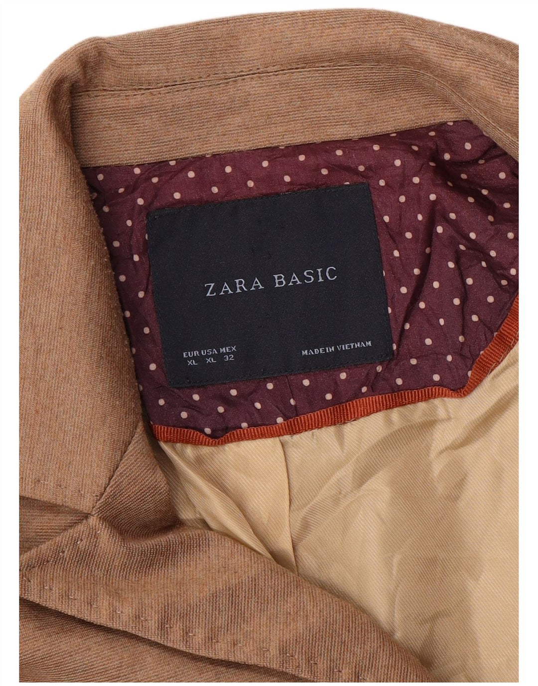 Zara Damen 1-Knopf-Blazerjacke UK 18 XL Beige