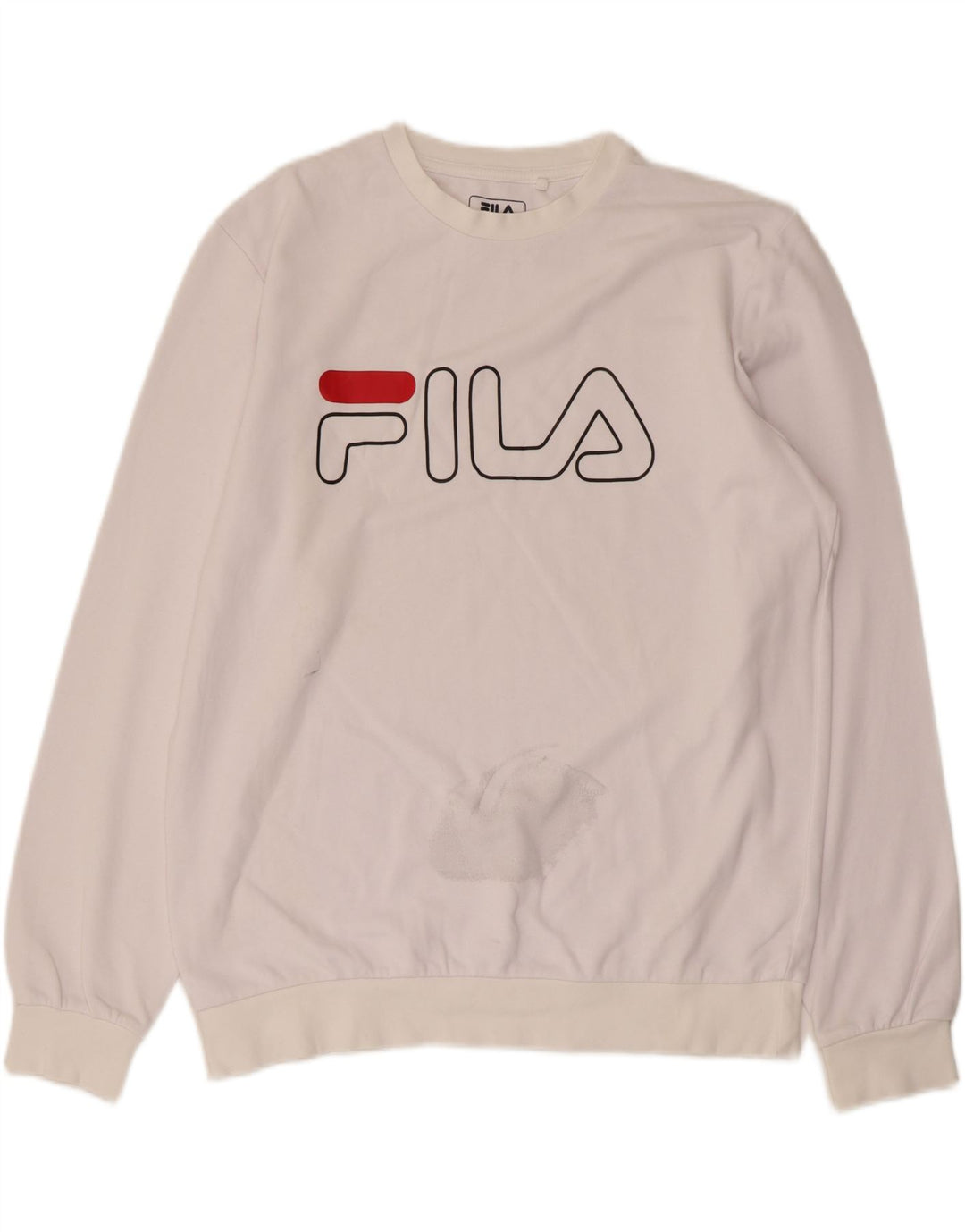 FILA Herren-Sweatshirt mit Grafik, groß, aus weißer Baumwolle