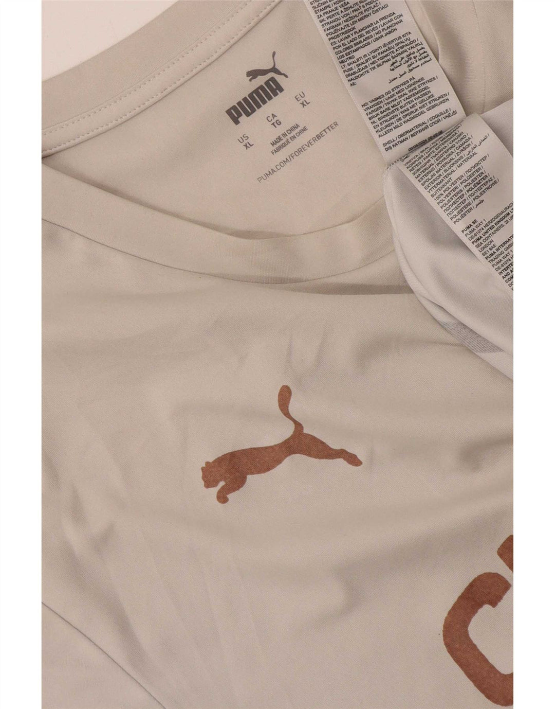 Puma Herren Grafik T-Shirt Top XL Weiß Polyester
