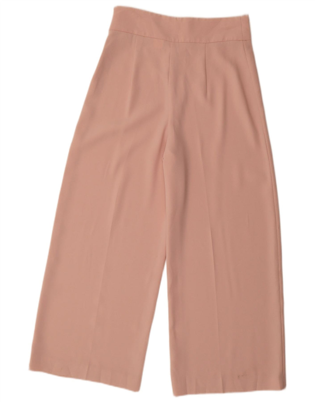 Zara Damen Hose mit weitem Bein, kurz geschnitten, Größe S, W26, L25, Rosa, Polyester