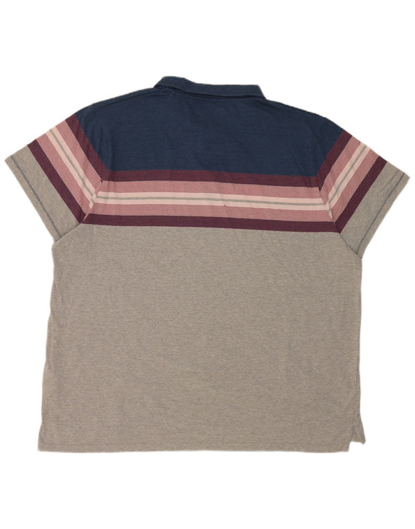 Weird Fish Herren-Kurzarm-Poloshirt, 4XL, Grau, Colourblock-Baumwolle