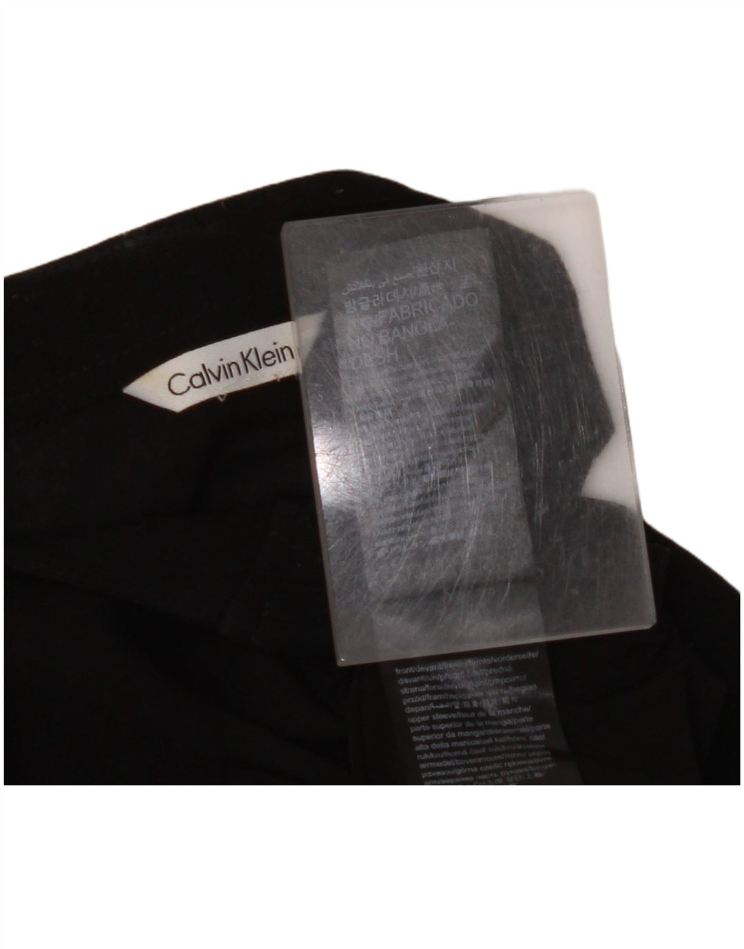 CALVIN KLEIN Damen Hemdbluse UK 12 Medium Schwarz Polyester