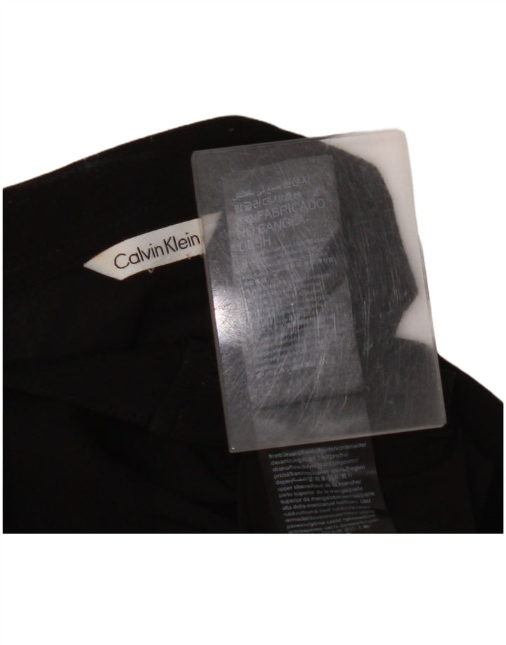 CALVIN KLEIN Damen Hemdbluse UK 12 Medium Schwarz Polyester