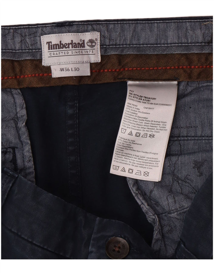 TIMBERLAND Herren Slim Chinohose W36 L30 Marineblaue Baumwolle