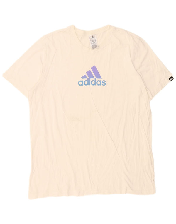 Adidas Herren Grafik T-Shirt Top XL Weiß Baumwolle