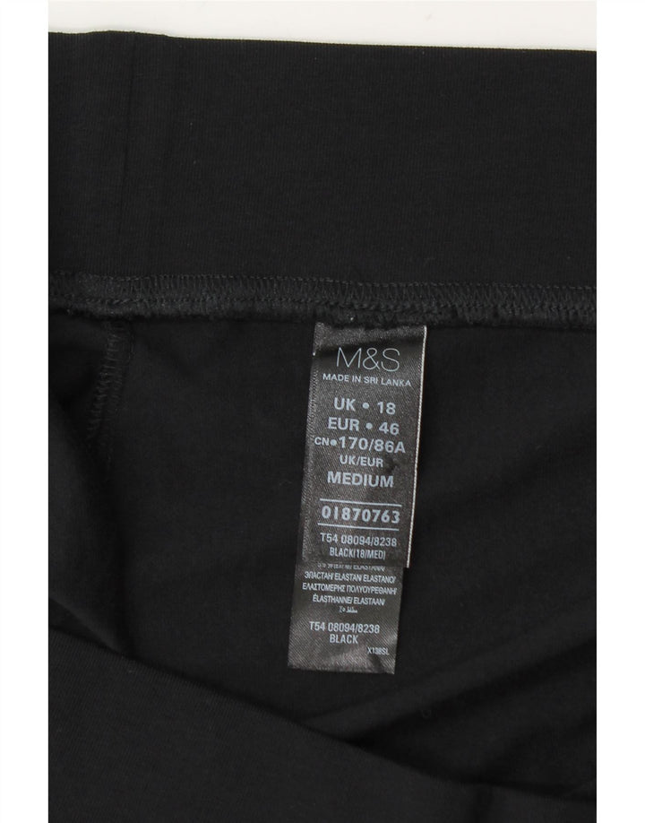 Marks & Spencer Damen Leggings UK 18 XL Schwarz Baumwolle