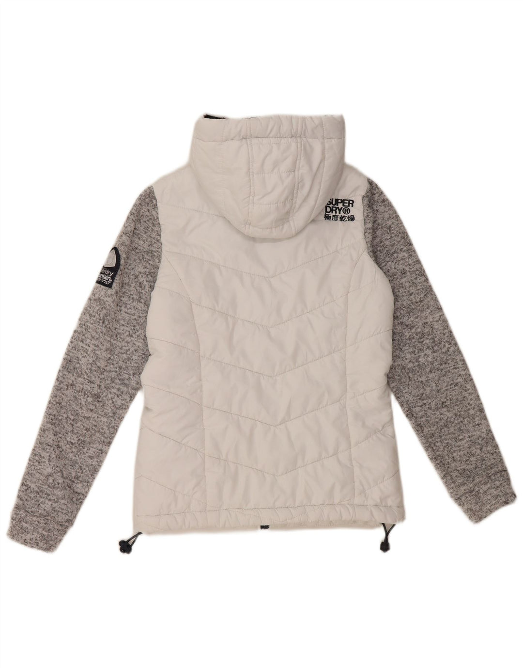Superdry Wattierte Damenjacke mit Kapuze, UK 8, Größe S, Weiß, Farbblock