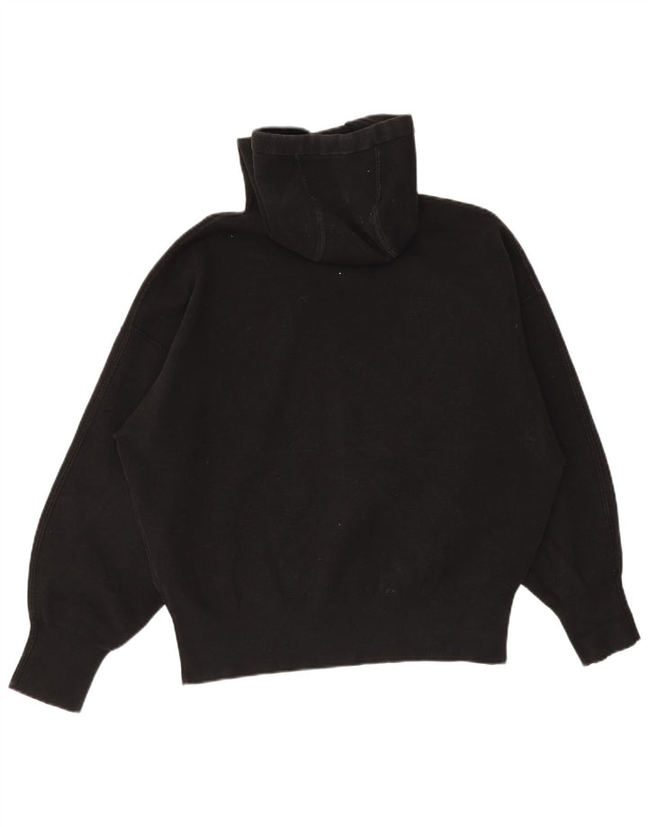 Cos Damen-Pullover, übergroß, mit Kapuze, UK 14, mittelschwarz, Baumwolle