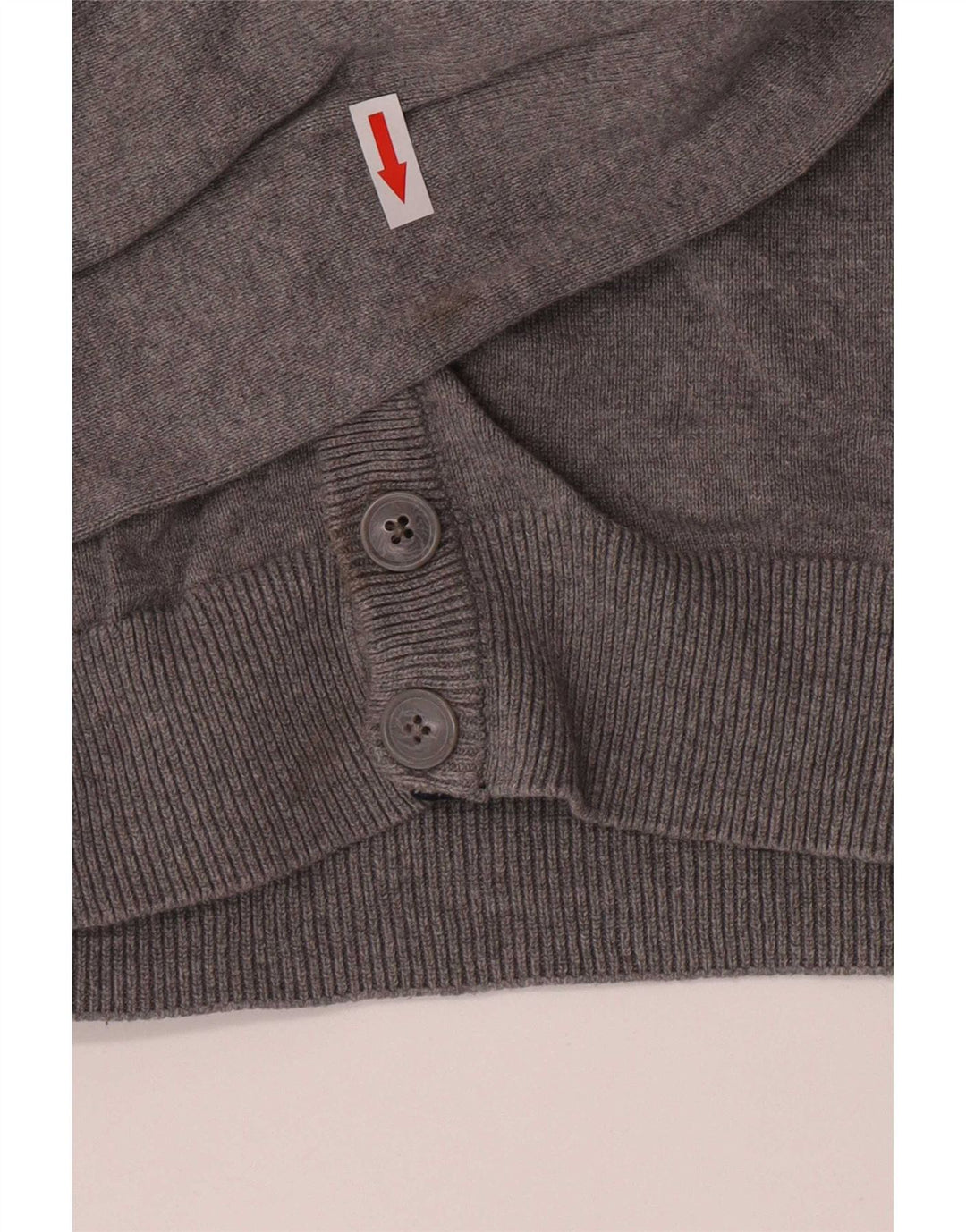 Crew Clothing Herren-Strickjacke aus mittelgrauer Baumwolle
