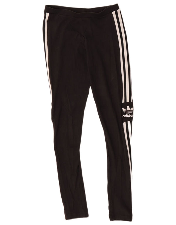 Adidas Damen Graphic Leggings UK 6 XS Schwarz Baumwolle